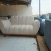 2-Seater Ivory Boucle Shell Loveseat