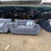 2-Seater Steel Blue Butterfly Loveseat Set