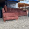 5-Seater Burgundy Tufted L-Shape Sectional